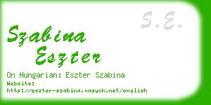 szabina eszter business card